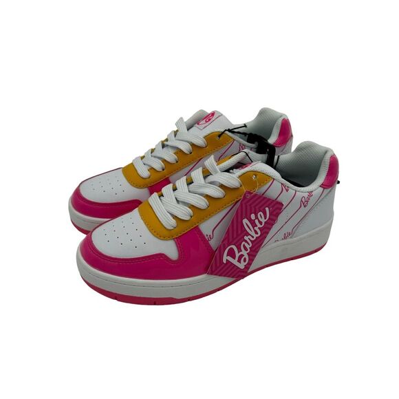 Barbie by Mattel Women's Casual Court Sneakers Size 6/New Pink White Yellow Shoe - Picture 1 of 6